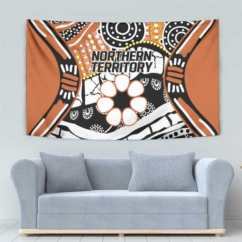 Australian Northern Territory Tapestry Aboriginal with Sturt's Desert Rose