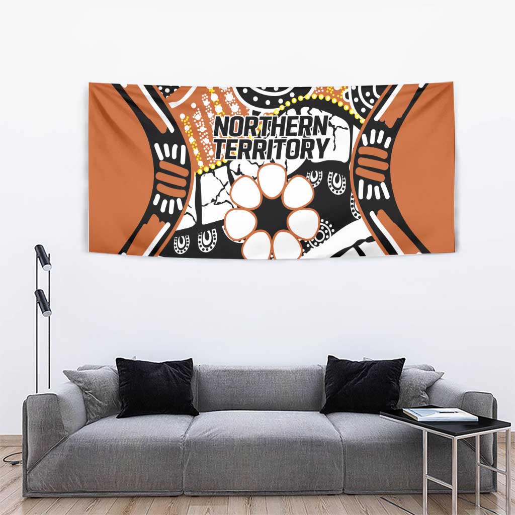Australian Northern Territory Tapestry Aboriginal with Sturt's Desert Rose