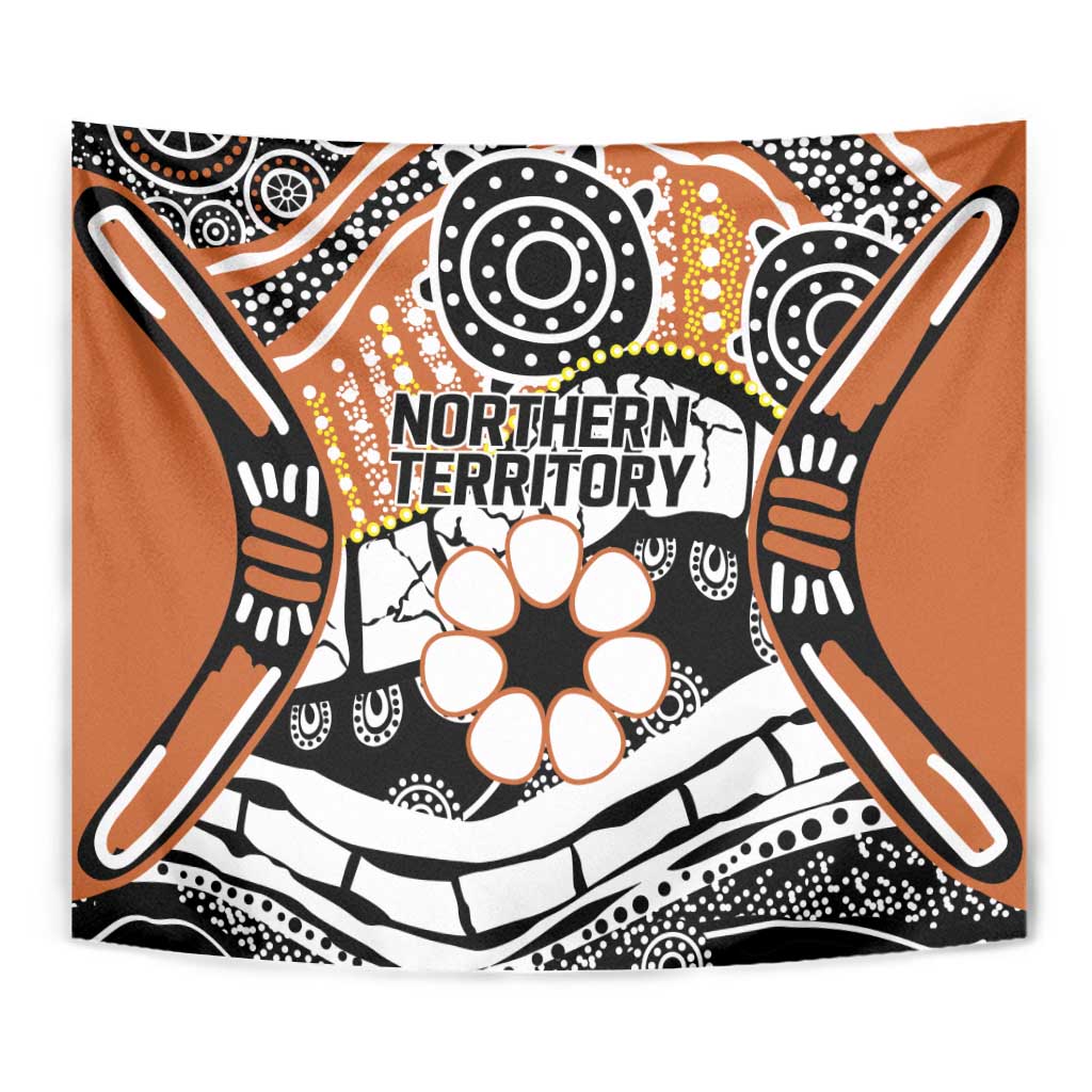 Australian Northern Territory Tapestry Aboriginal with Sturt's Desert Rose