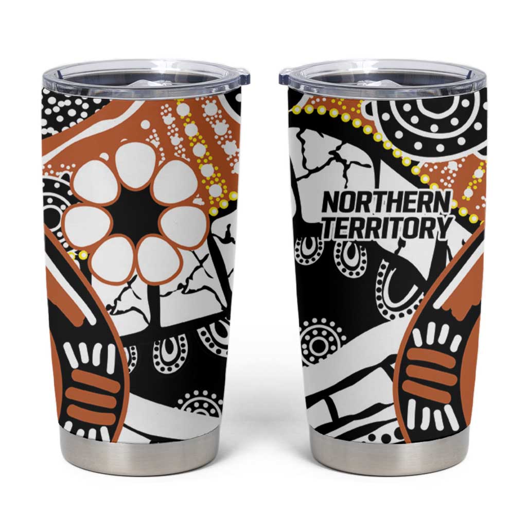 Australian Northern Territory Tumbler Cup Aboriginal with Sturt's Desert Rose