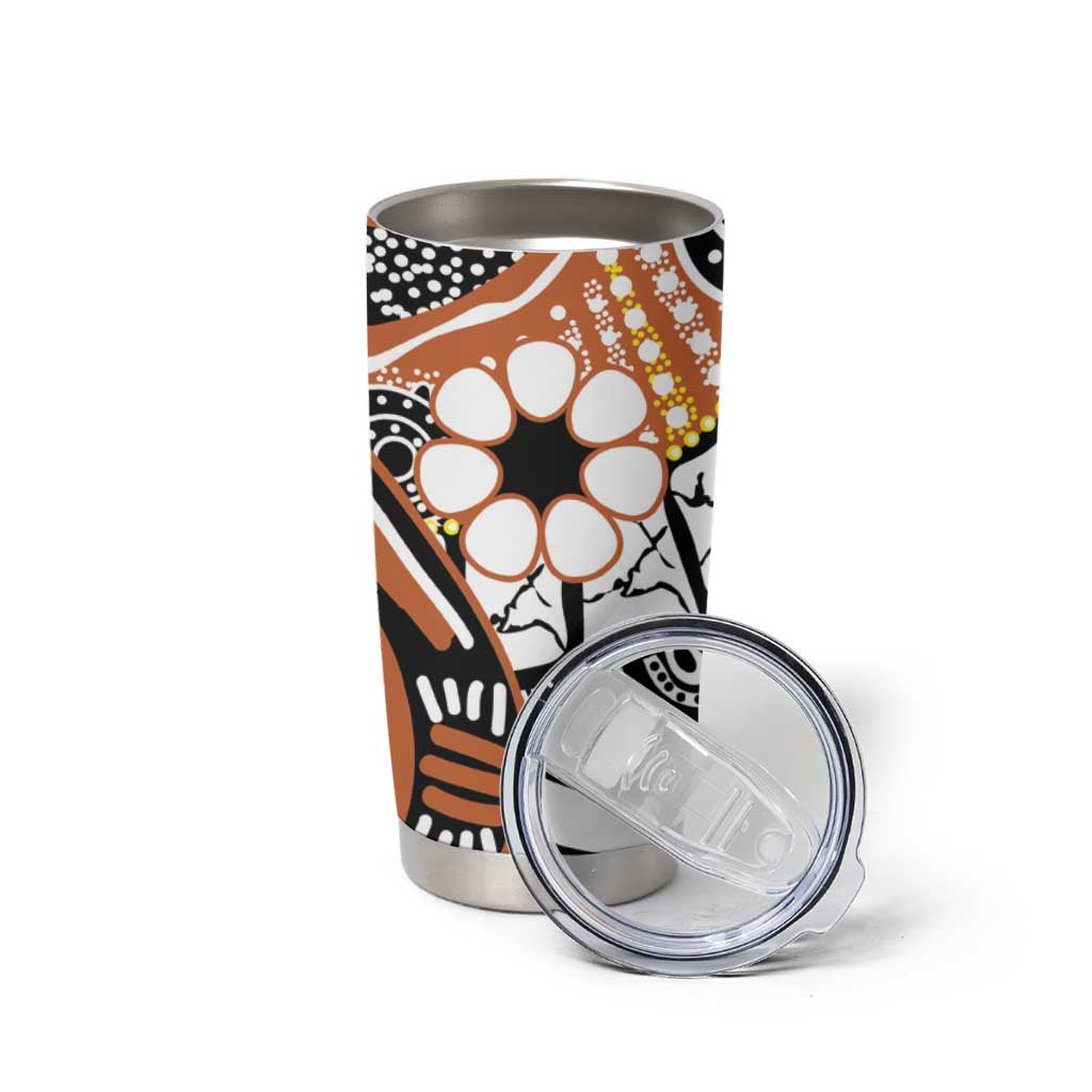 Australian Northern Territory Tumbler Cup Aboriginal with Sturt's Desert Rose