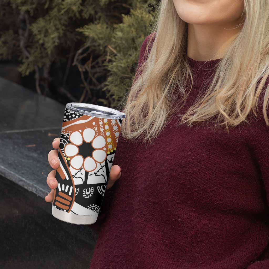 Australian Northern Territory Tumbler Cup Aboriginal with Sturt's Desert Rose