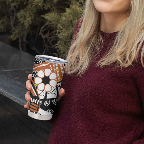 Australian Northern Territory Tumbler Cup Aboriginal with Sturt's Desert Rose