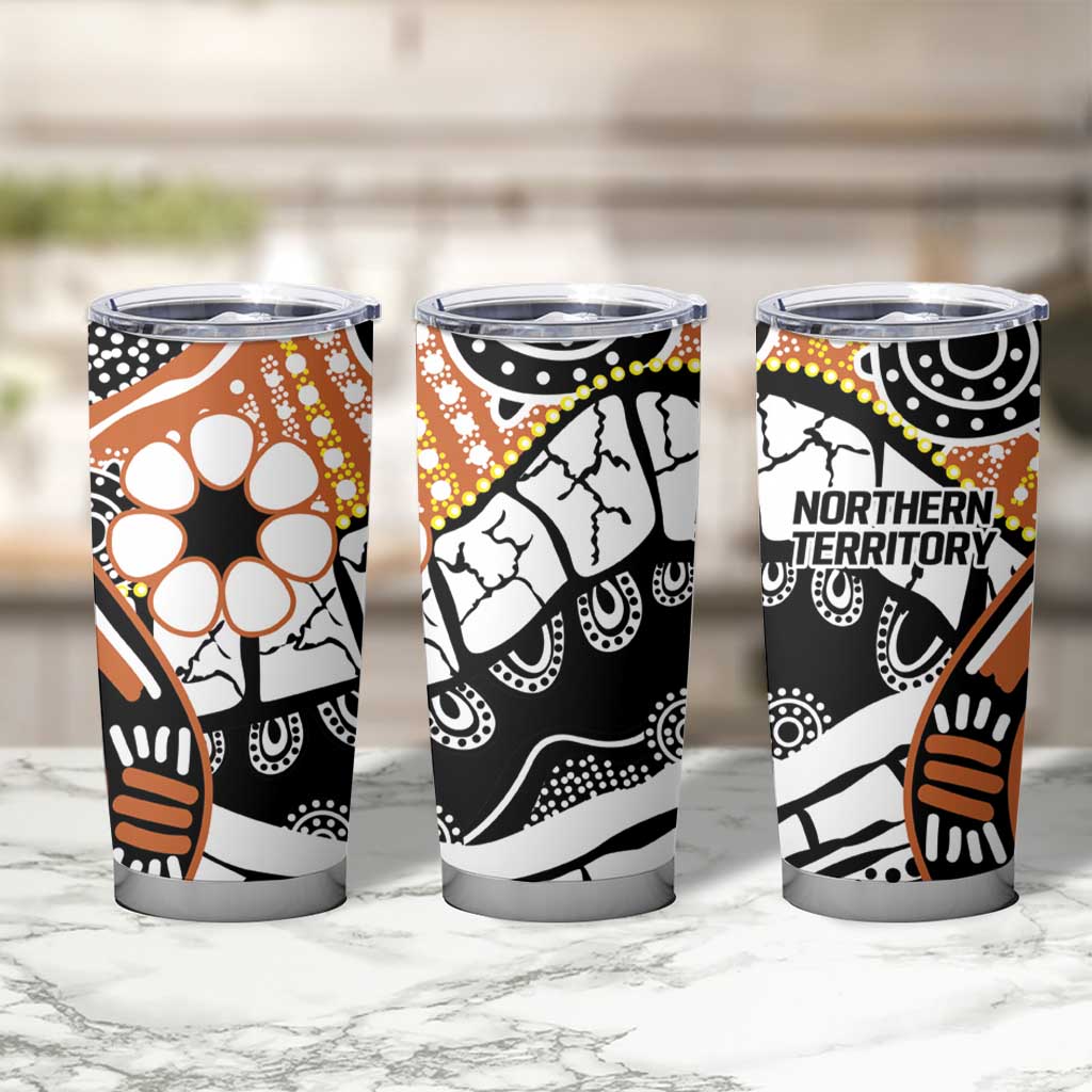 Australian Northern Territory Tumbler Cup Aboriginal with Sturt's Desert Rose