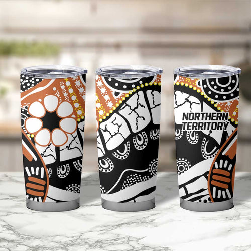Australian Northern Territory Tumbler Cup Aboriginal with Sturt's Desert Rose