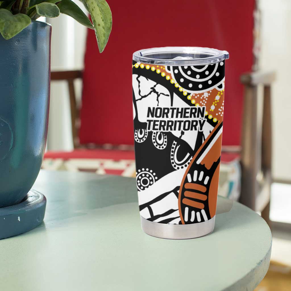 Australian Northern Territory Tumbler Cup Aboriginal with Sturt's Desert Rose