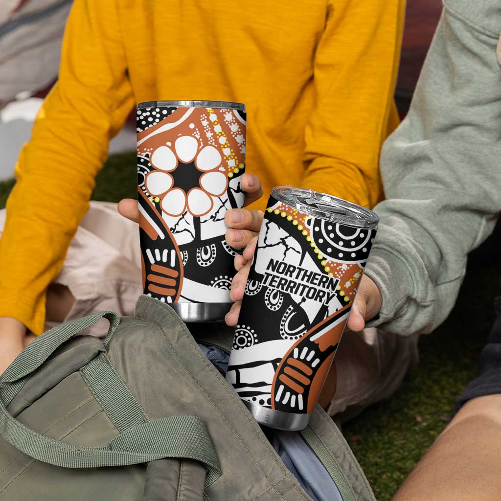 Australian Northern Territory Tumbler Cup Aboriginal with Sturt's Desert Rose