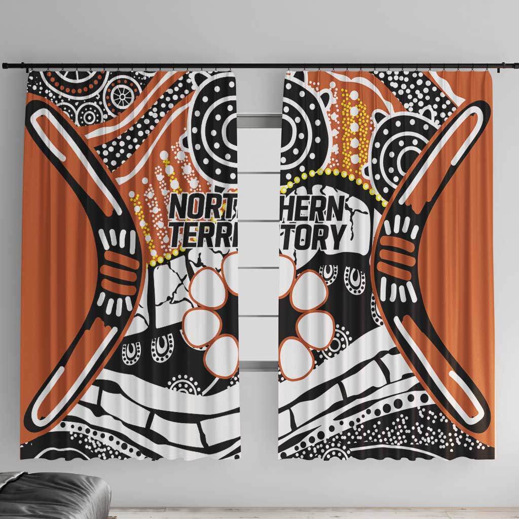 Australian Northern Territory Window Curtain Aboriginal with Sturt's Desert Rose