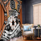Australian Northern Territory Window Curtain Aboriginal with Sturt's Desert Rose