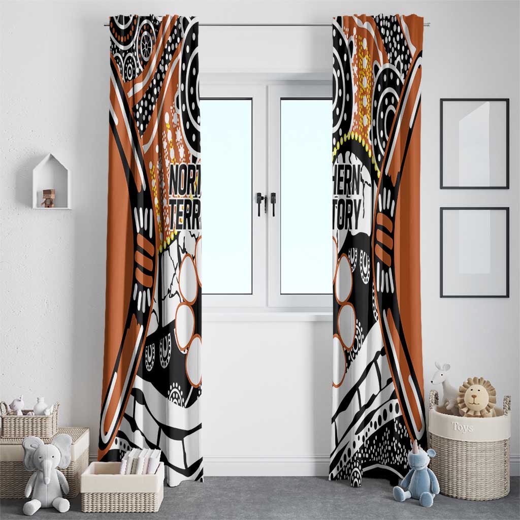 Australian Northern Territory Window Curtain Aboriginal with Sturt's Desert Rose