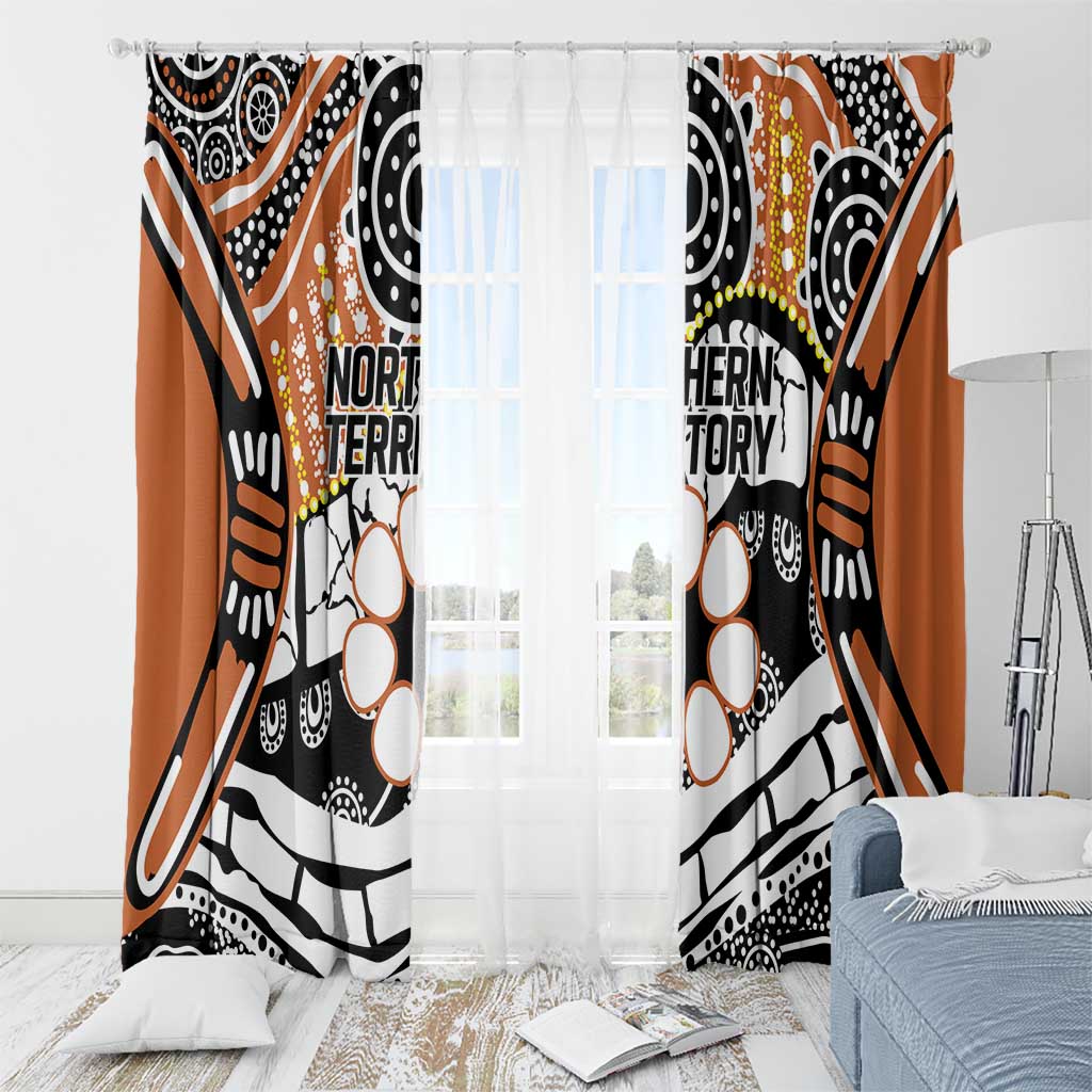 Australian Northern Territory Window Curtain Aboriginal with Sturt's Desert Rose