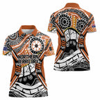 Australian Northern Territory Women Polo Shirt Aboriginal with Sturt's Desert Rose