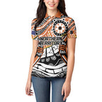 Australian Northern Territory Women Polo Shirt Aboriginal with Sturt's Desert Rose