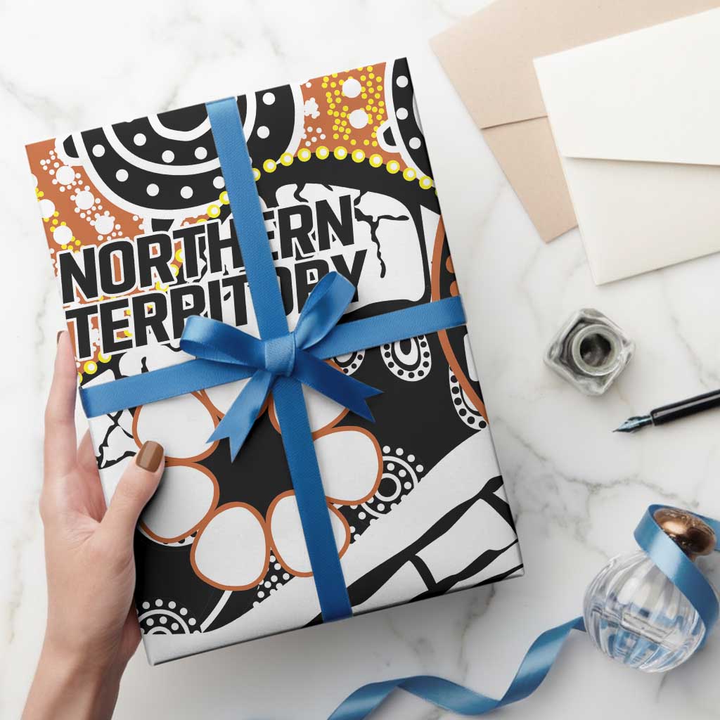 Australian Northern Territory Wrapping Paper Aboriginal with Sturt's Desert Rose - Aussie Hoodie