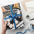 Australian Northern Territory Wrapping Paper Aboriginal with Sturt's Desert Rose - Aussie Hoodie
