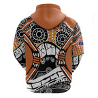 Australian Northern Territory Zip Hoodie Aboriginal with Sturt's Desert Rose