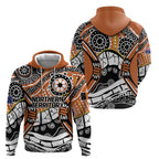 Australian Northern Territory Zip Hoodie Aboriginal with Sturt's Desert Rose