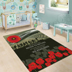 ANZAC Day We Remember Area Rug Maori Silver Fern Camouflage Motif