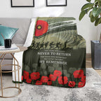 ANZAC Day We Remember Blanket Maori Silver Fern Camouflage Motif