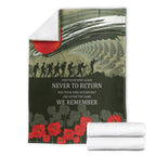 ANZAC Day We Remember Blanket Maori Silver Fern Camouflage Motif
