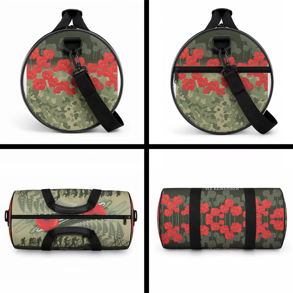 ANZAC Day We Remember Duffle Bag Maori Silver Fern Camouflage Motif