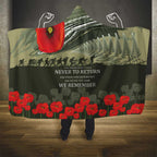 ANZAC Day We Remember Hooded Blanket Maori Silver Fern Camouflage Motif
