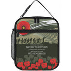 ANZAC Day We Remember Lunch Bag Maori Silver Fern Camouflage Motif