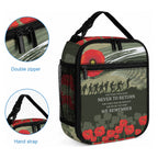 ANZAC Day We Remember Lunch Bag Maori Silver Fern Camouflage Motif