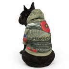 ANZAC Day We Remember Pet Hoodie Maori Silver Fern Camouflage Motif