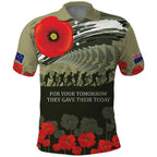 ANZAC Day We Remember Polo Shirt Maori Silver Fern Camouflage Motif