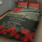 ANZAC Day We Remember Quilt Bed Set Maori Silver Fern Camouflage Motif