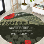 ANZAC Day We Remember Round Carpet Maori Silver Fern Camouflage Motif