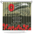 ANZAC Day We Remember Shower Curtain Maori Silver Fern Camouflage Motif