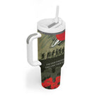 ANZAC Day We Remember Tumbler With Handle Maori Silver Fern Camouflage Motif