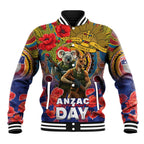 Kangaroo Koala Soldier ANZAC Personalised Baseball Jacket Camouflage Motif