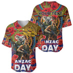 Kangaroo Koala Soldier ANZAC Personalised Baseball Jersey Camouflage Motif