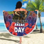 Kangaroo Koala Soldier ANZAC Personalised Beach Blanket Camouflage Motif