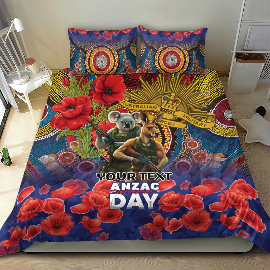 Kangaroo Koala Soldier ANZAC Personalised Bedding Set Camouflage Motif