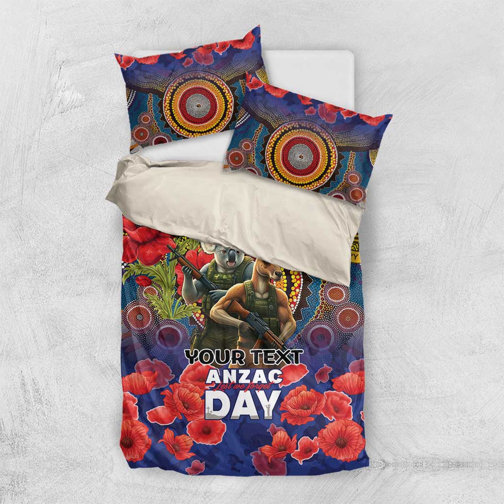Kangaroo Koala Soldier ANZAC Personalised Bedding Set Camouflage Motif