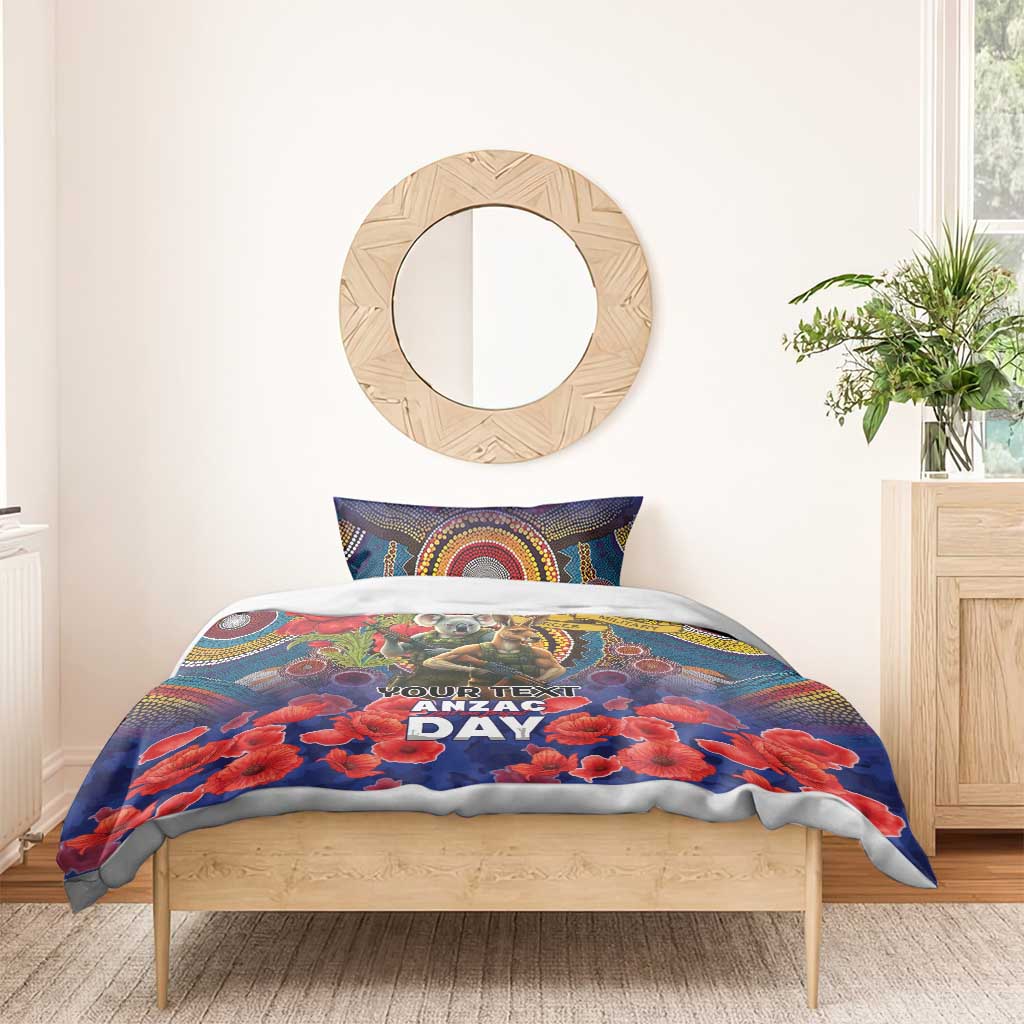 Kangaroo Koala Soldier ANZAC Personalised Bedding Set Camouflage Motif
