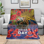 Kangaroo Koala Soldier ANZAC Personalised Blanket Camouflage Motif