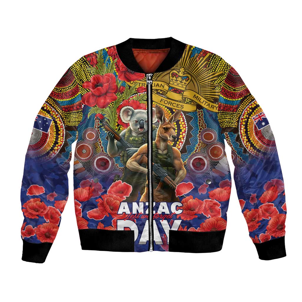 Kangaroo Koala Soldier ANZAC Personalised Bomber Jacket Camouflage Motif