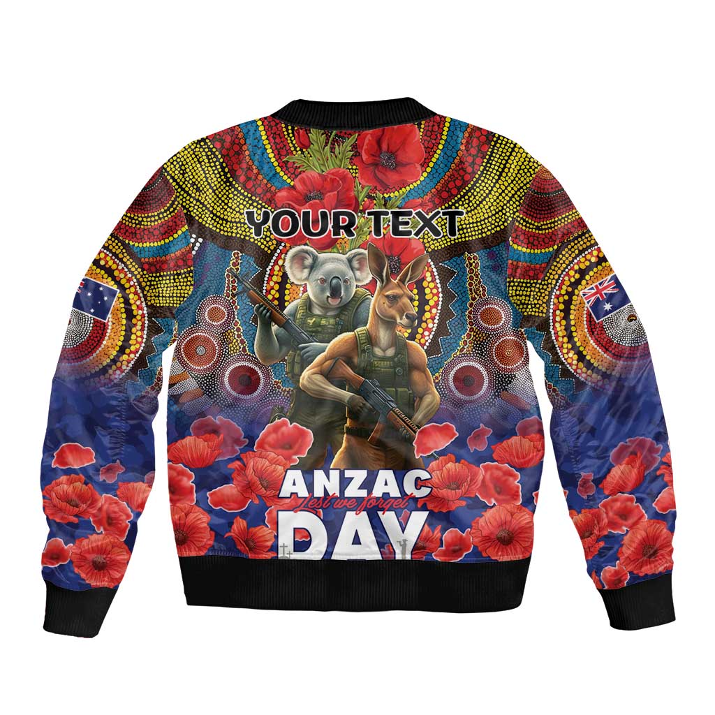 Kangaroo Koala Soldier ANZAC Personalised Bomber Jacket Camouflage Motif