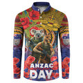Kangaroo Koala Soldier ANZAC Personalised Button Sweatshirt Camouflage Motif