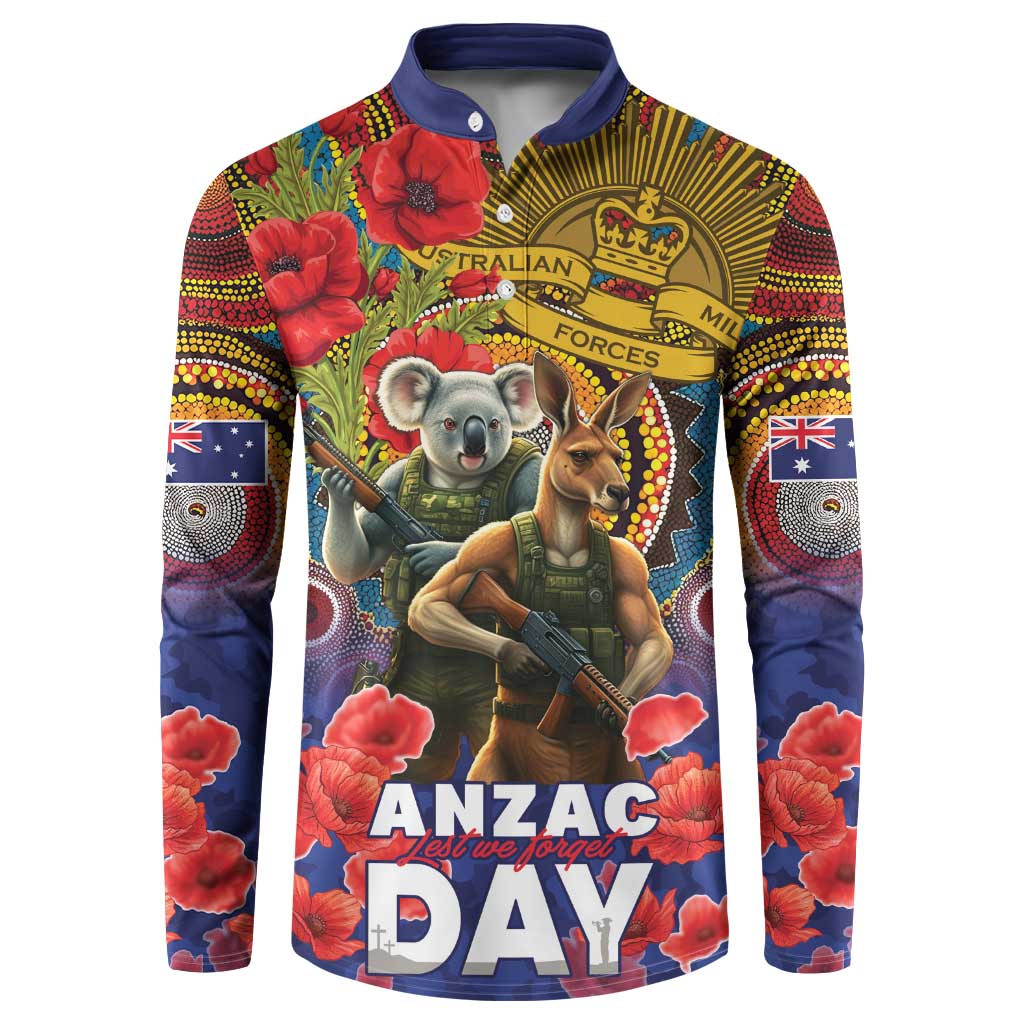 Kangaroo Koala Soldier ANZAC Personalised Button Sweatshirt Camouflage Motif