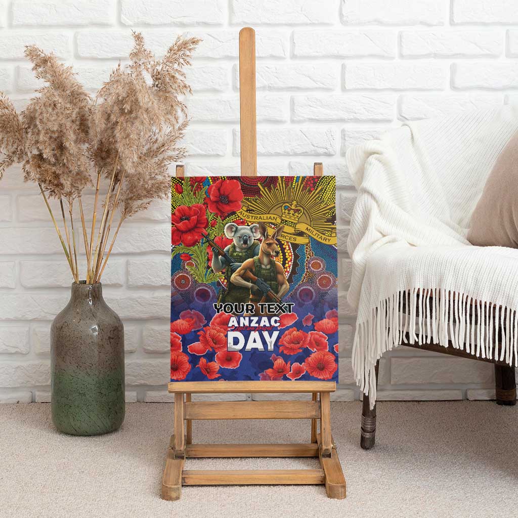 Kangaroo Koala Soldier ANZAC Personalised Canvas Wall Art Camouflage Motif