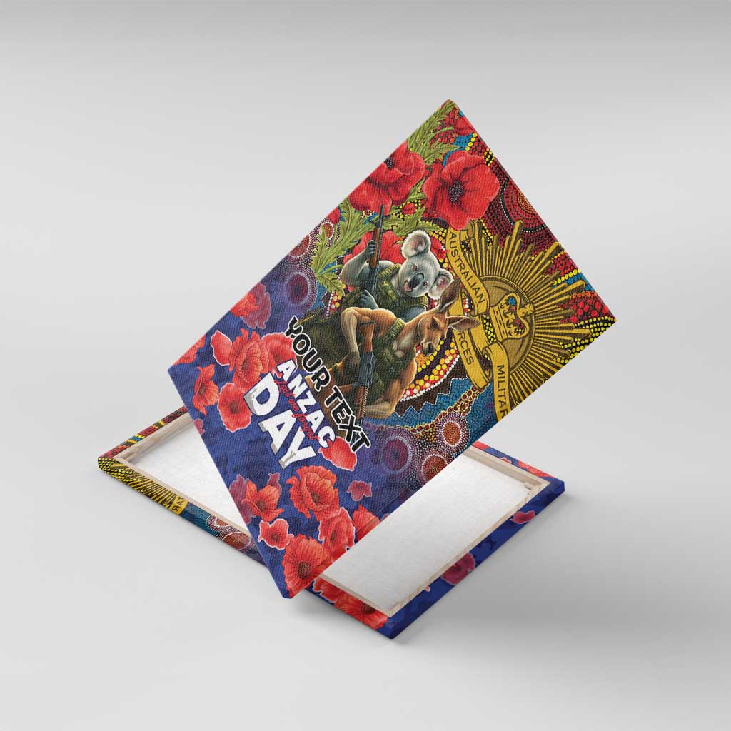 Kangaroo Koala Soldier ANZAC Personalised Canvas Wall Art Camouflage Motif