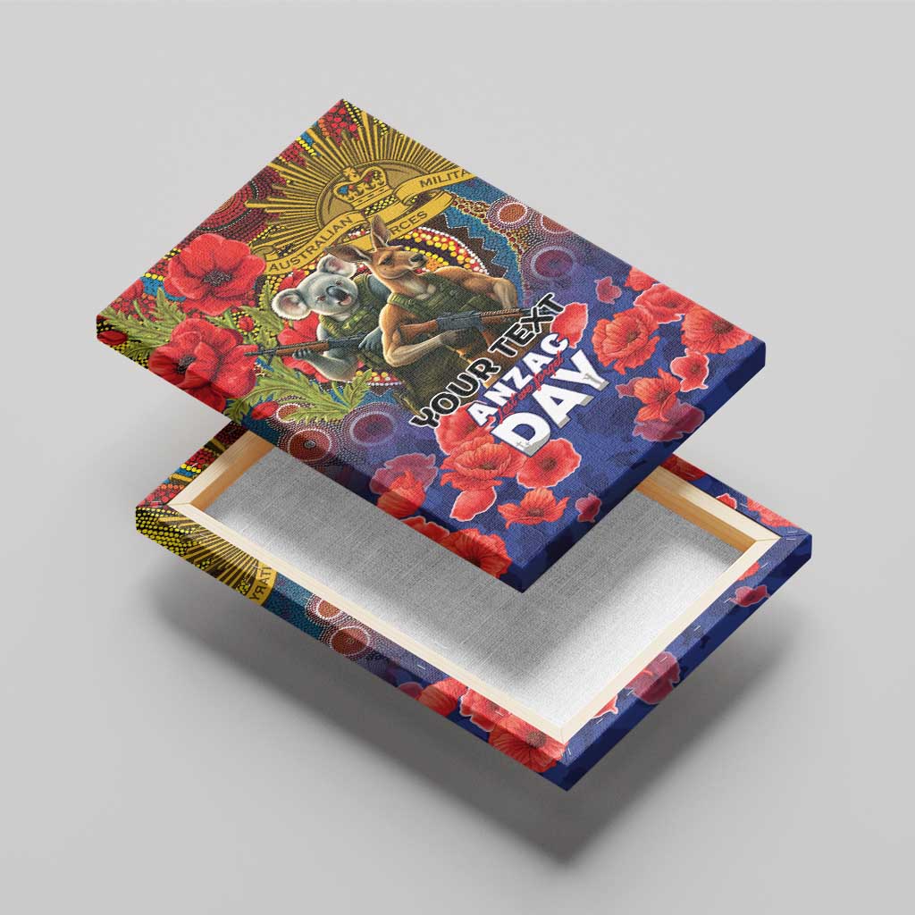 Kangaroo Koala Soldier ANZAC Personalised Canvas Wall Art Camouflage Motif