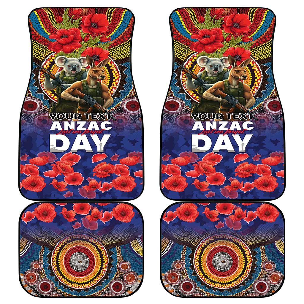 Kangaroo Koala Soldier ANZAC Personalised Car Mats Camouflage Motif