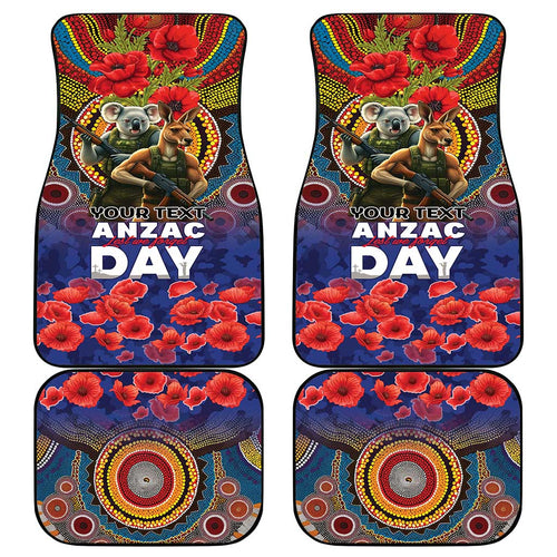 Kangaroo Koala Soldier ANZAC Personalised Car Mats Camouflage Motif